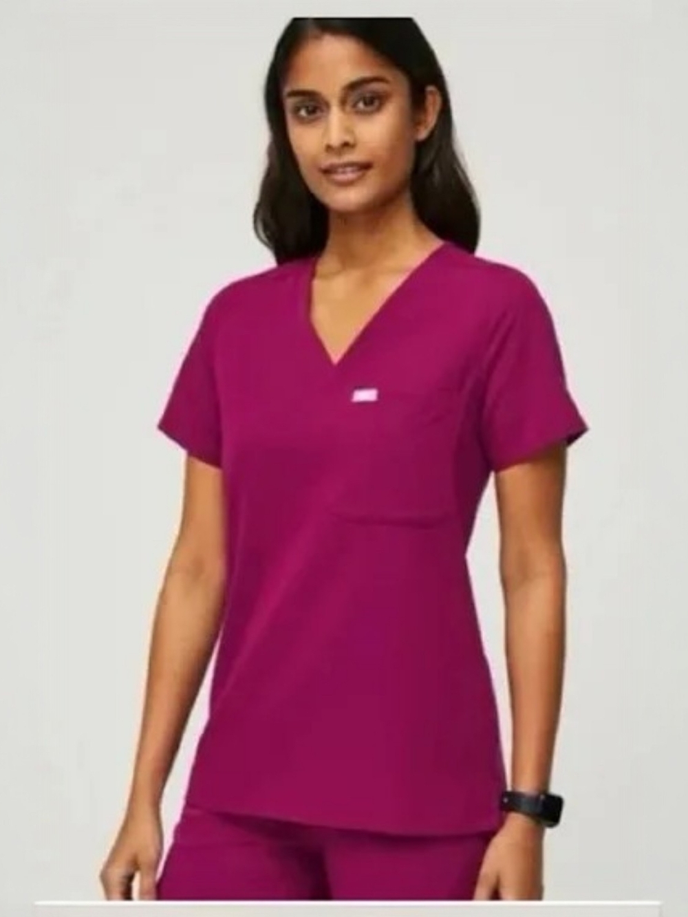 Figs Dark Magenta Catarina Scrub Top
